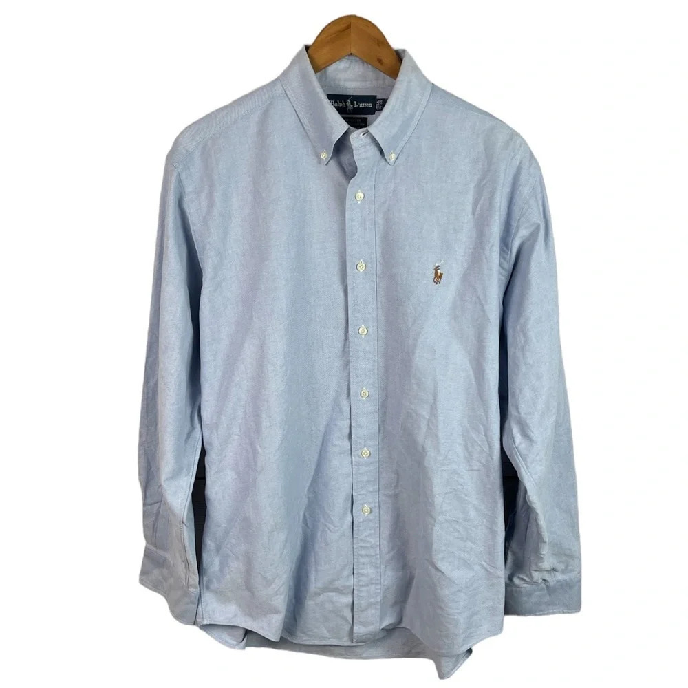 BF1036 Mens Ralph Lauren Polo Designer Yarmouth Business Dress Shirt 16 34 L